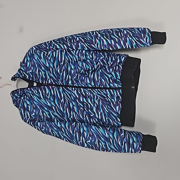 Ivivva Reversible Black Purple Blue Down Puffer Jacket size 10 flaw - Picture 7 of 7